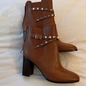 Nine West Brown Studded Heeled Boots